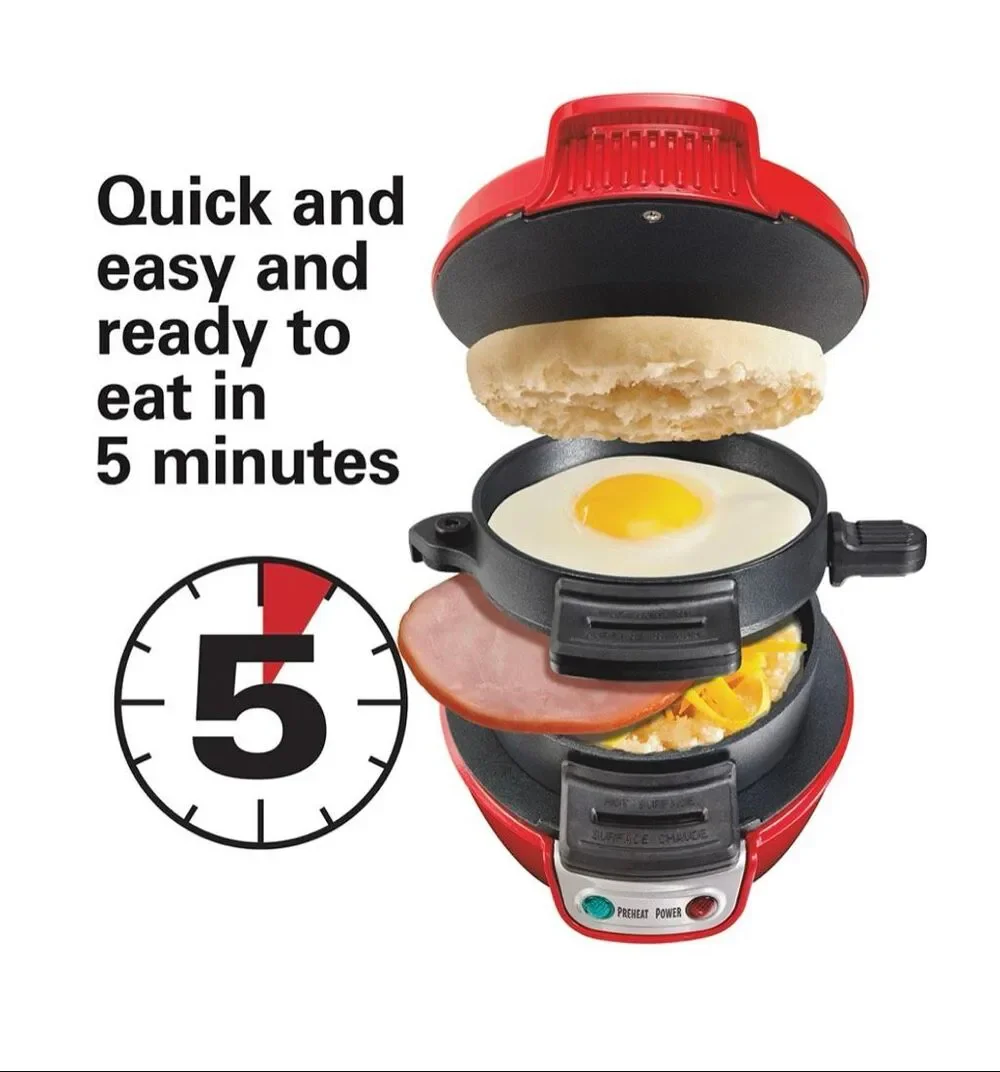 New in Box Hamilton Beach Breakfast Sandwich Maker Egg English Muffin Cooker in